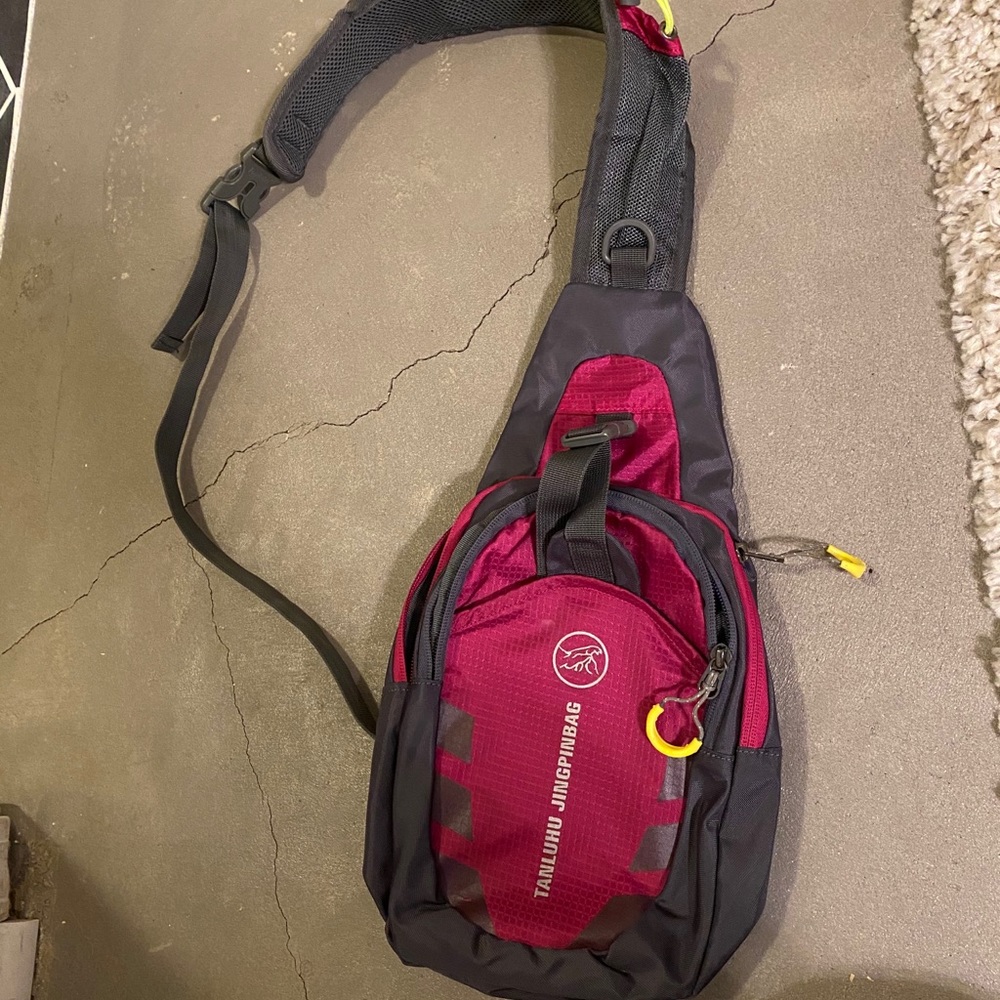 Pink small crossbody hiking bag